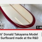 Check out this 9'6" Donald Takayama Model-T Surfboard made at the R&D Surf Inc. Factory in Rockledge, Florida